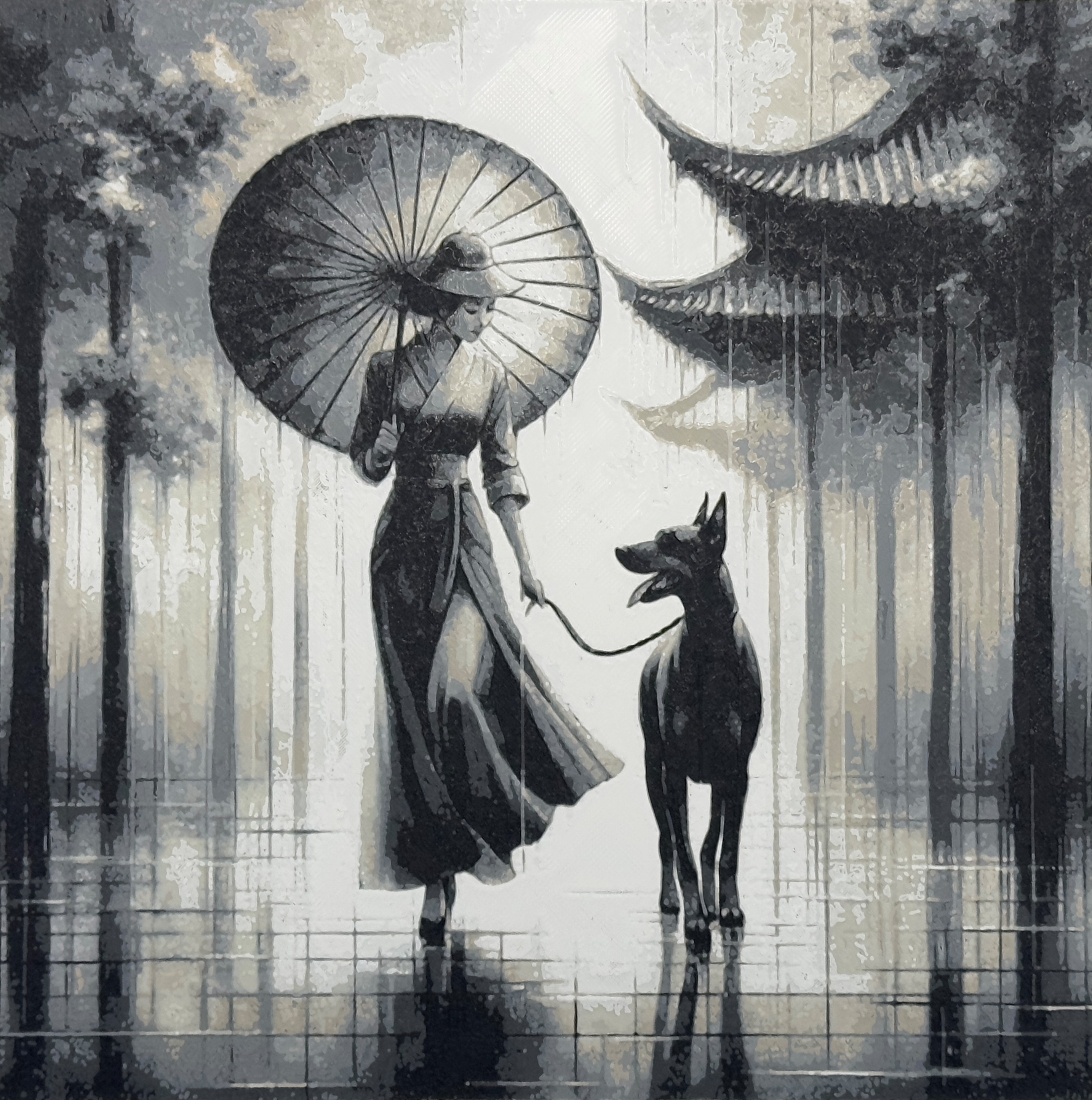 walking the dog - filament painting