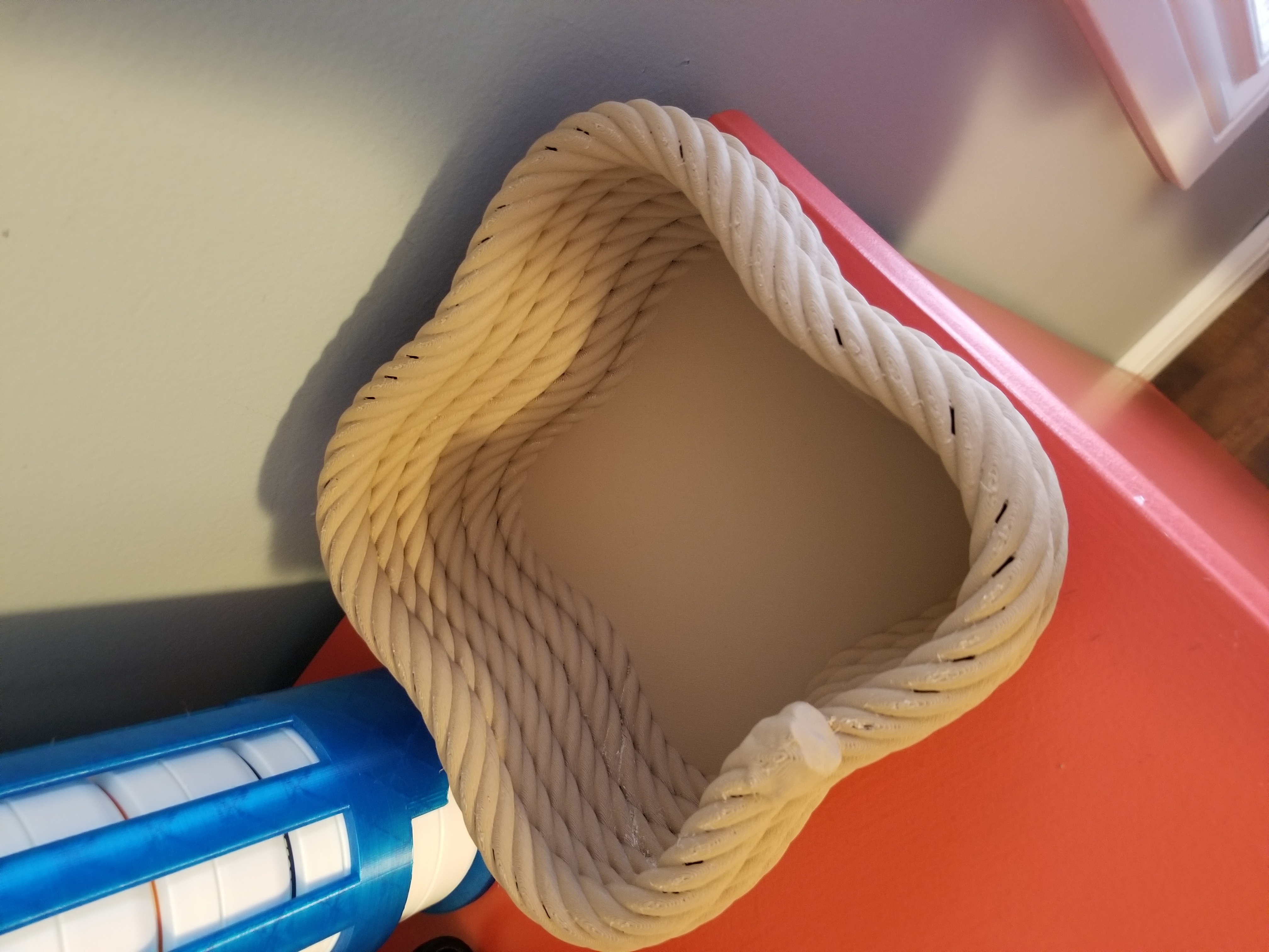 Four Corner Coiled Rope Bowl - Flat Bottom