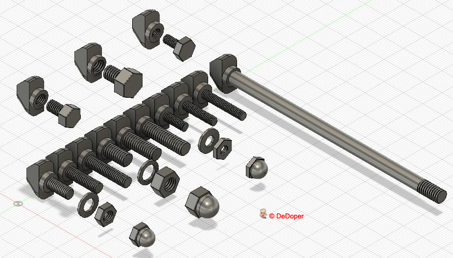 T-Nut T-Bolt and more for aluminum 3030 profiles