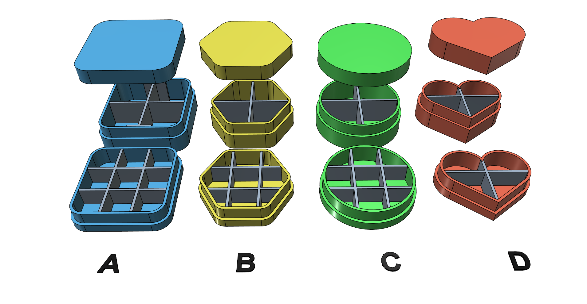 Box boxes bowl bowls tray trays easy printable for candies bonbons sweeties easy print include inserts