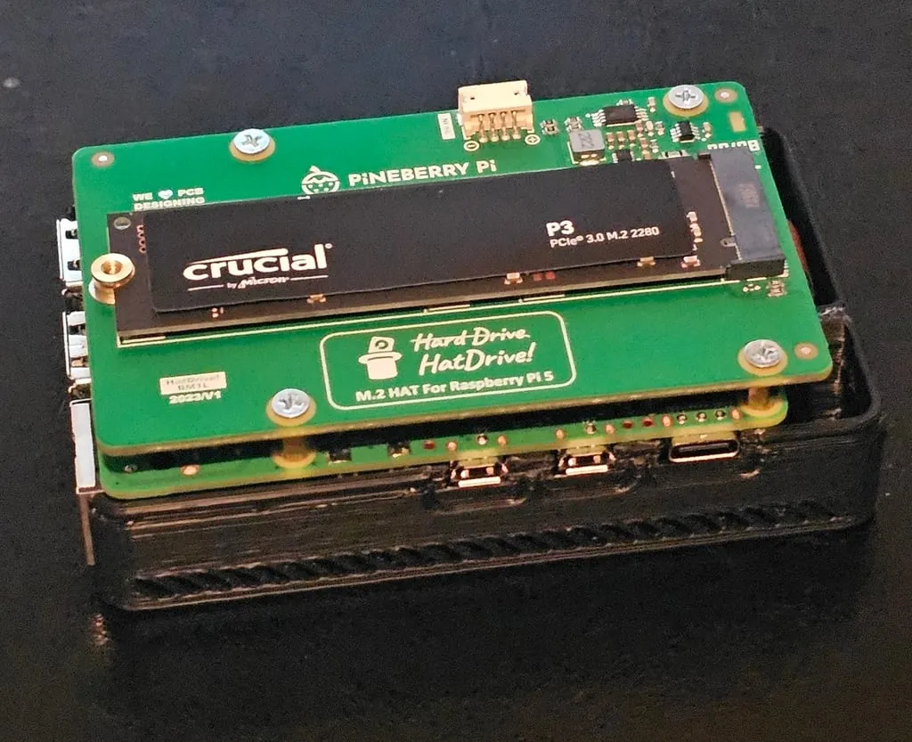 Raspberry pi 5 pineberry hatdrive bottom case by macgyverr download