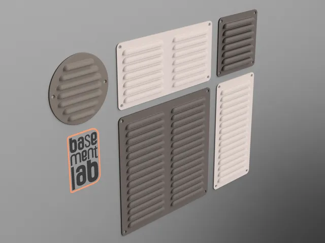 Ventilation Grid - Duct Cover 105x105mm / 105x210mm / 210x210mm / 210x105mm / Ø105mm - Griglia ventilazione a bocca di lupo — foto autora