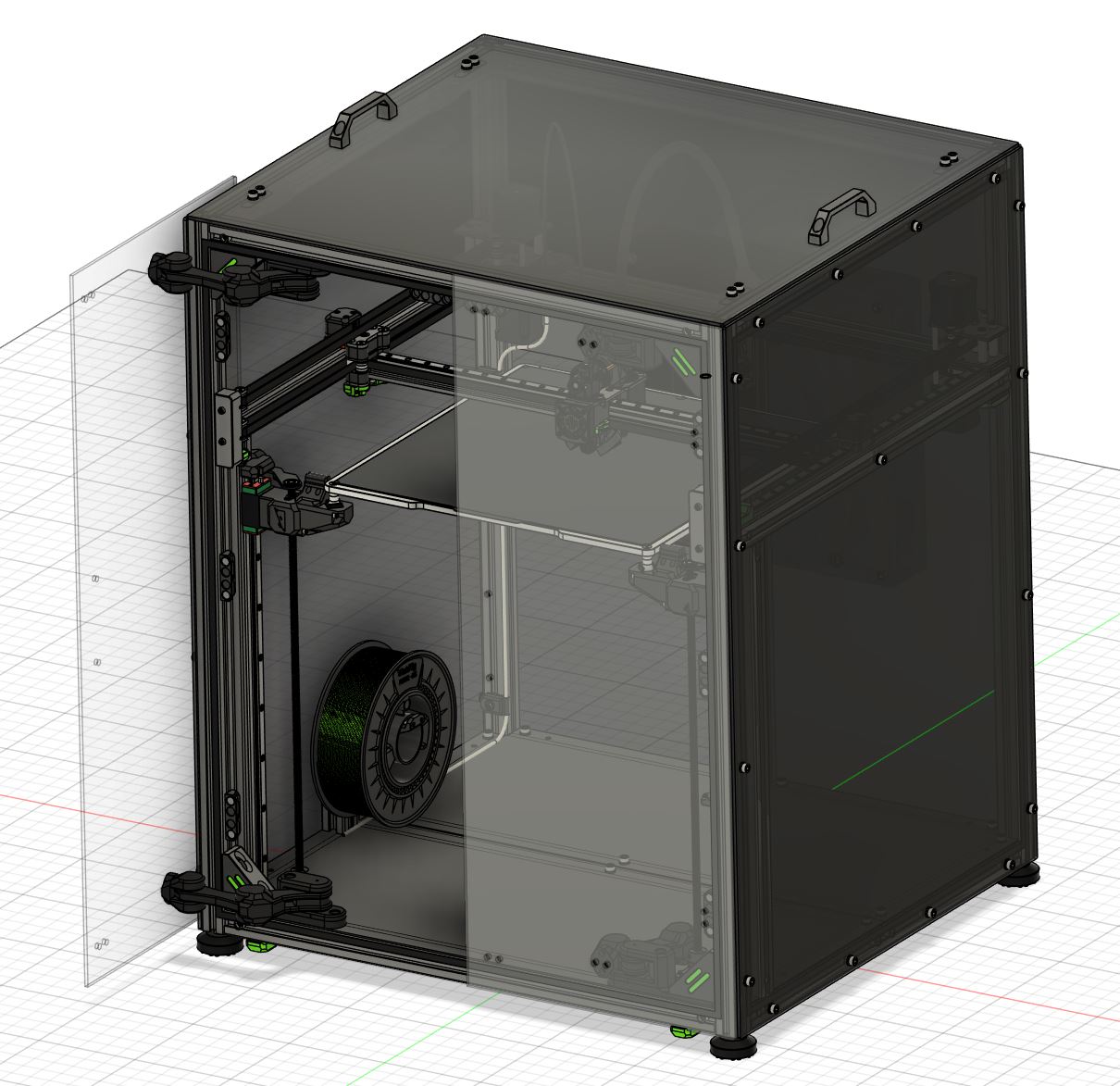 Improved version of the RatRig V-Core 4 Split Front Panel Hinges