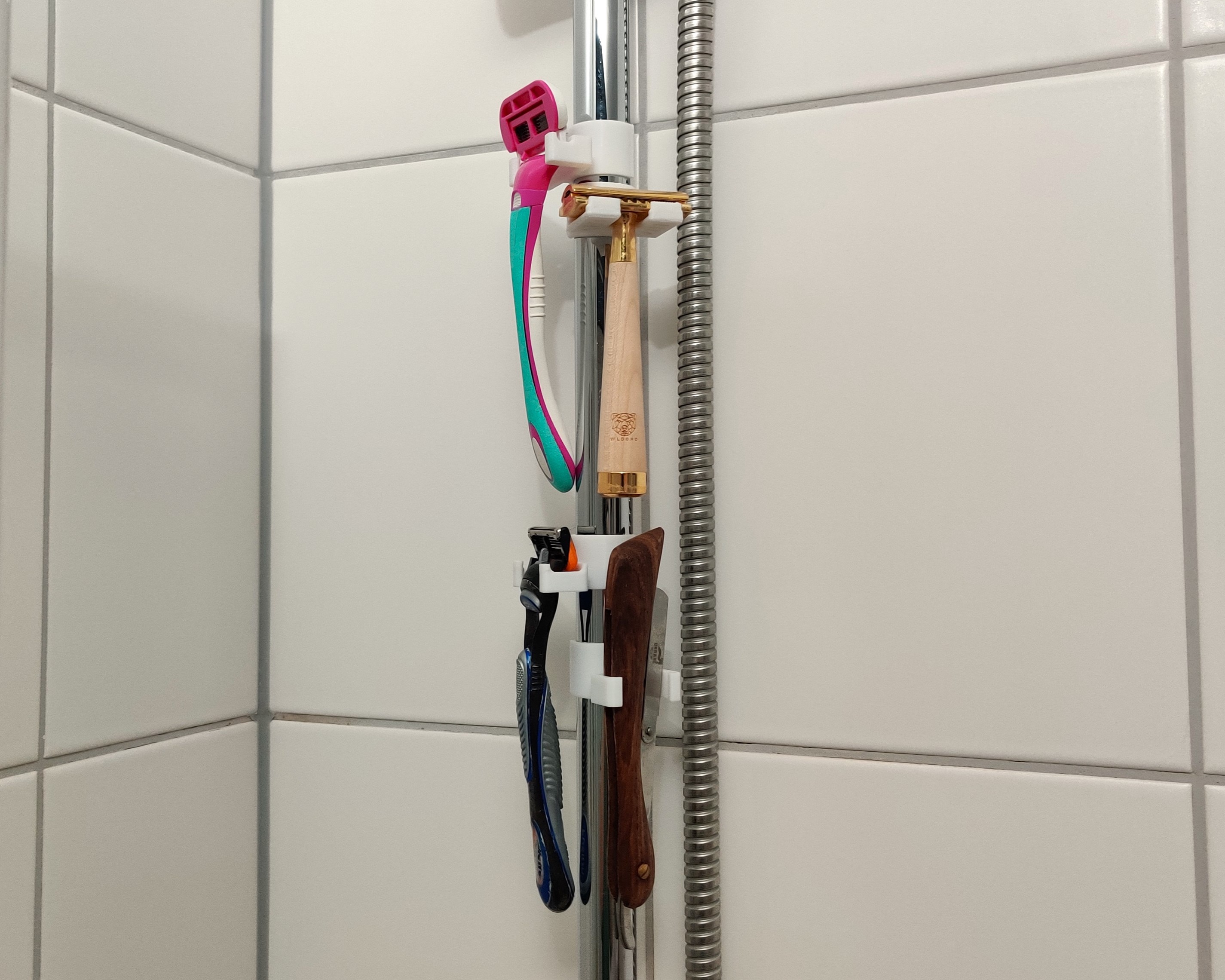 Razor Holder for Shower Rail