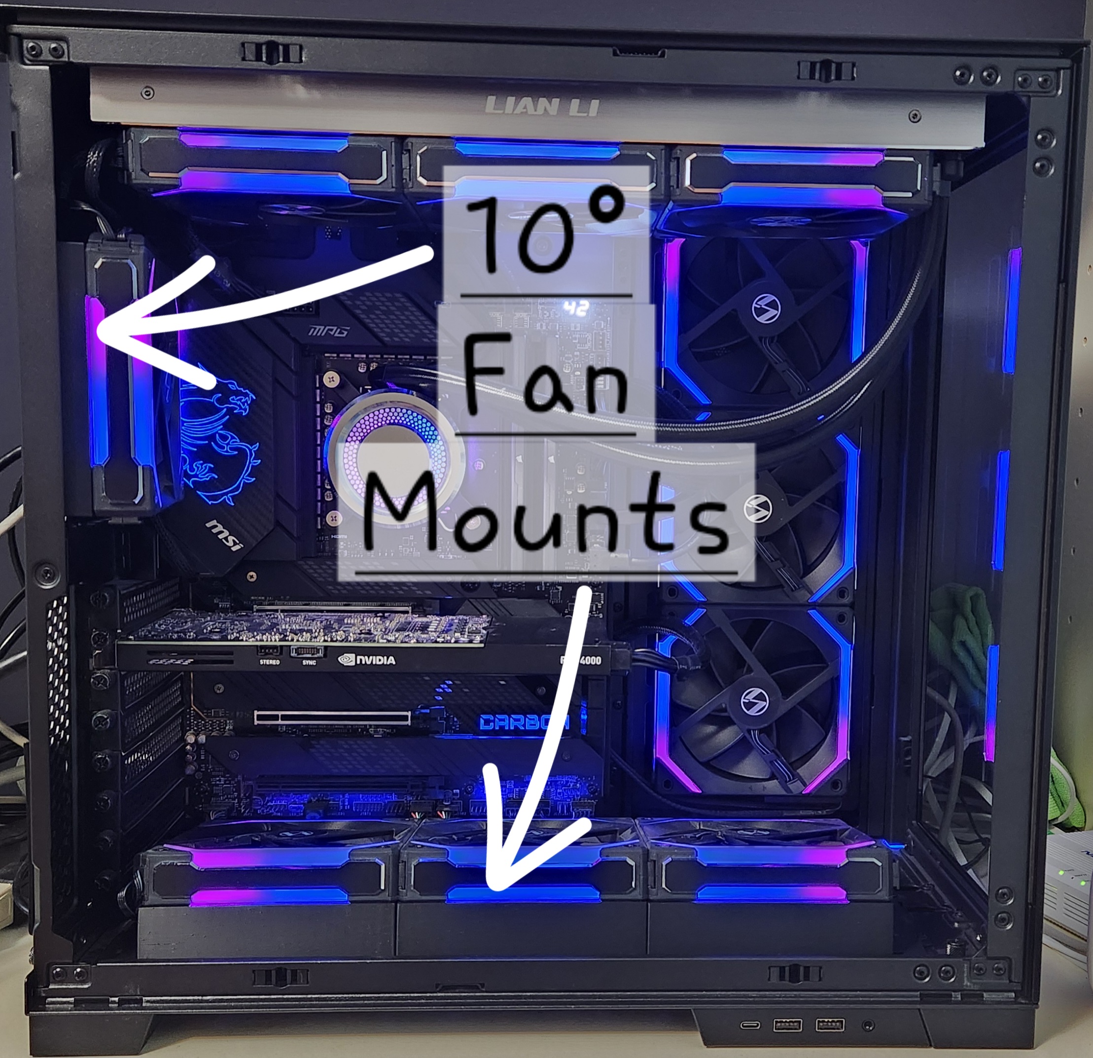 10 Computer Fan Mount By RStupplebeen Download Free STL Model 12vdc-3p-ide-4pin-120mm-pc-computer-16db-ultra-silent-15-leds-case-fan