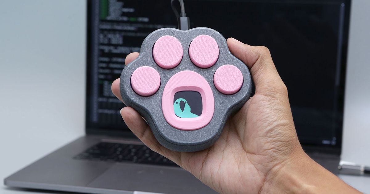 Kitty Paw Keypad with Color TFT by Adafruit | Download free STL model ...