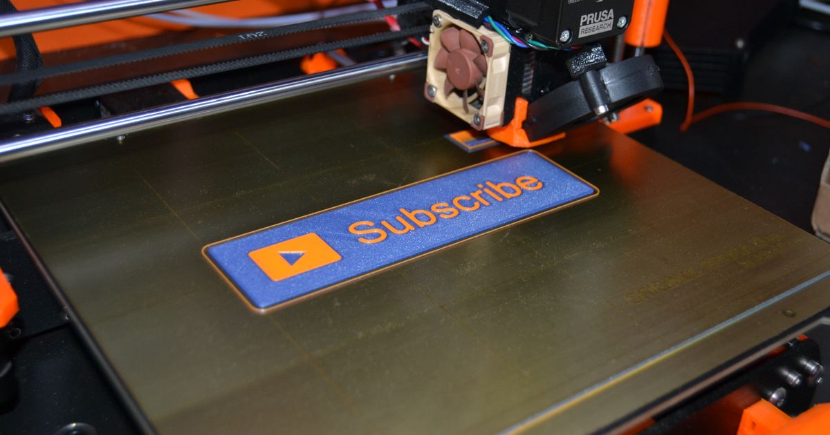 Youtube Subscribe plate - Dual color MMU print by De3DPrintman ...