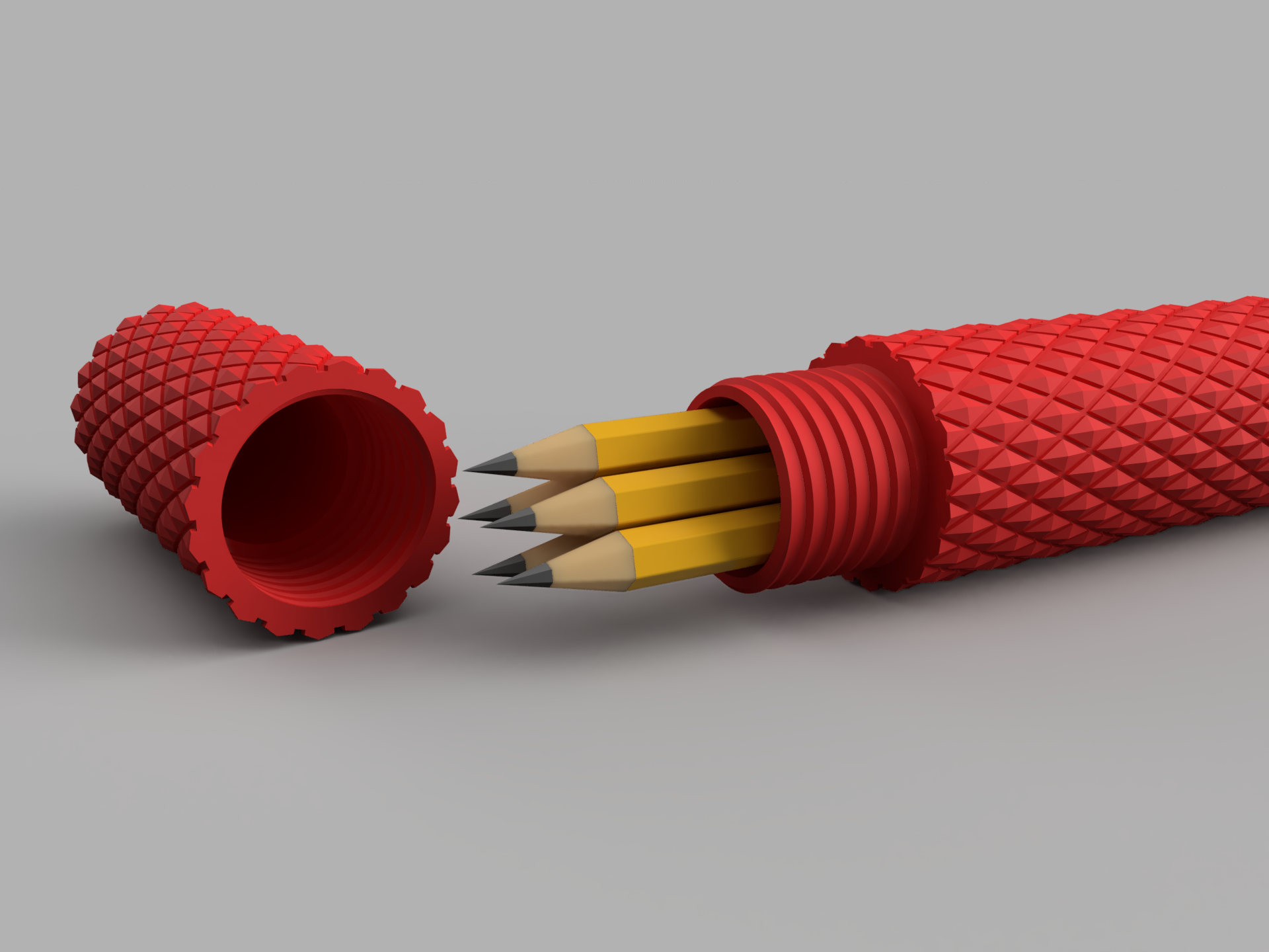 Scalable, Simple, Ergonomic, Knurled Pencil Case