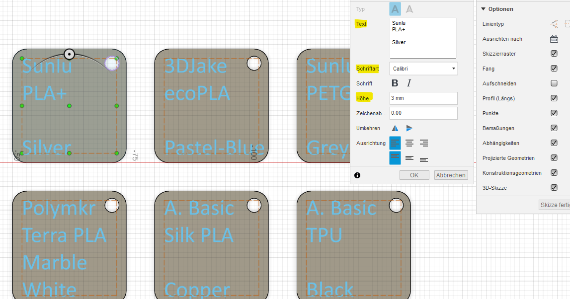 Simple, Bambu Inspired, Filament Swatches/samples (customizable) By ...