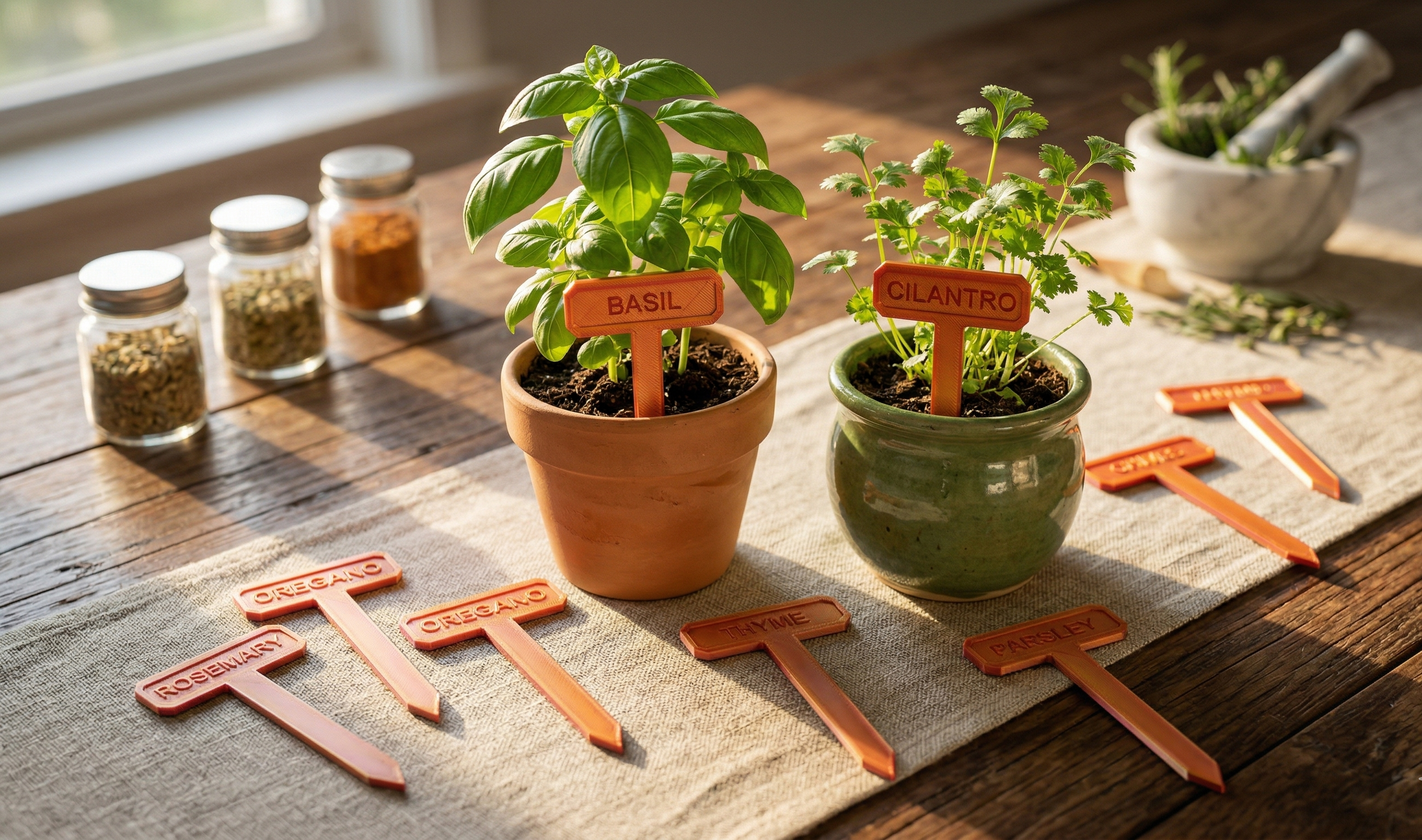 Copper Shimmer 3D Printed Herb Markers 3D model by kkmmedia3d