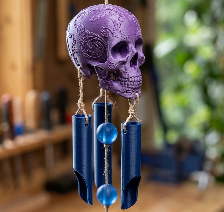 Ornamental Skull Wind Chime