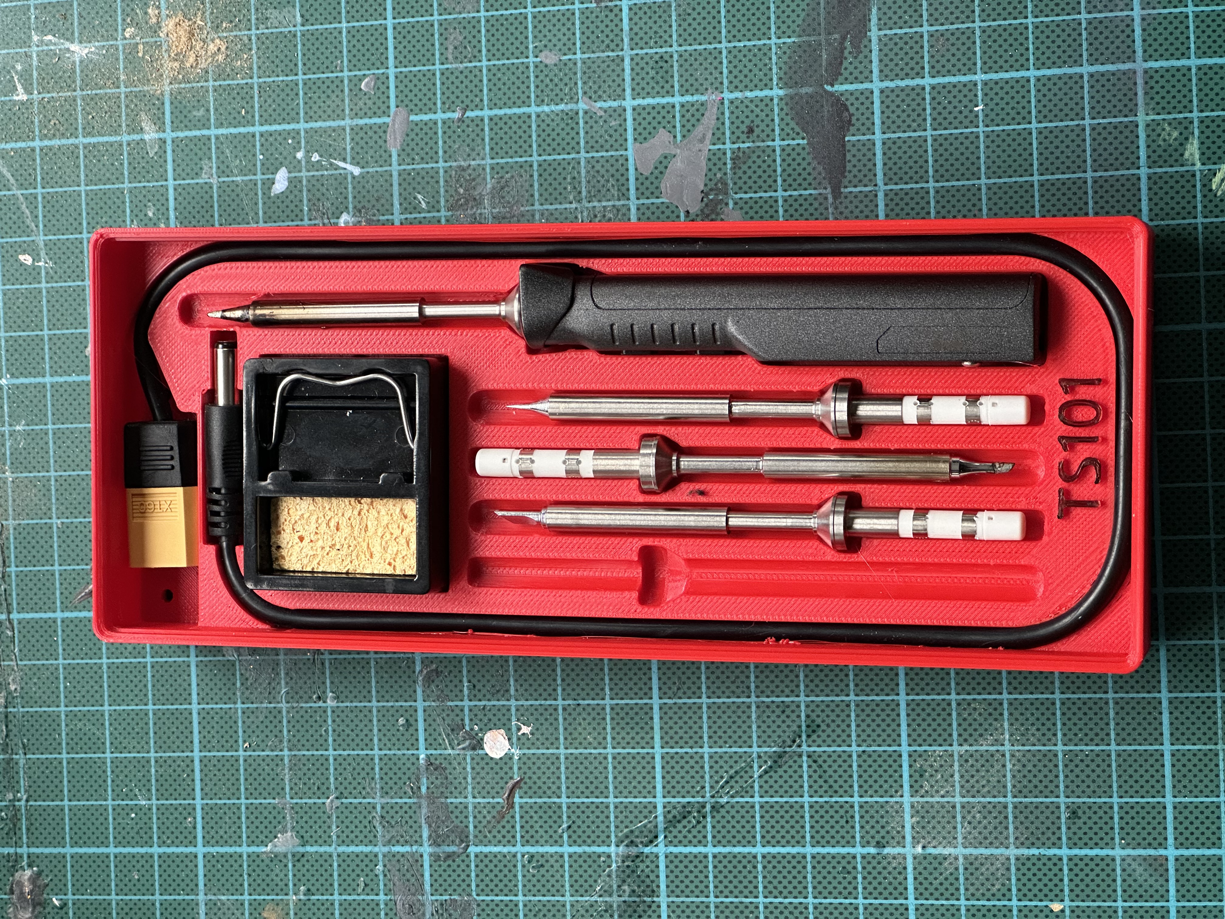 TS101 Mini Soldering Iron with XT60 Cable, MiniSpool fully assembled