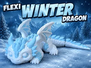 Flexi Winter Dragon, Articulated cute Model by Ginkel3D | Download