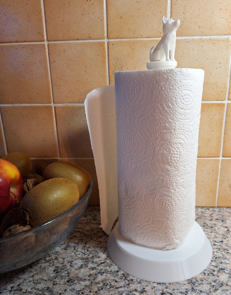 Paper Towel Holder with Cute Dog 3D model thumbnail