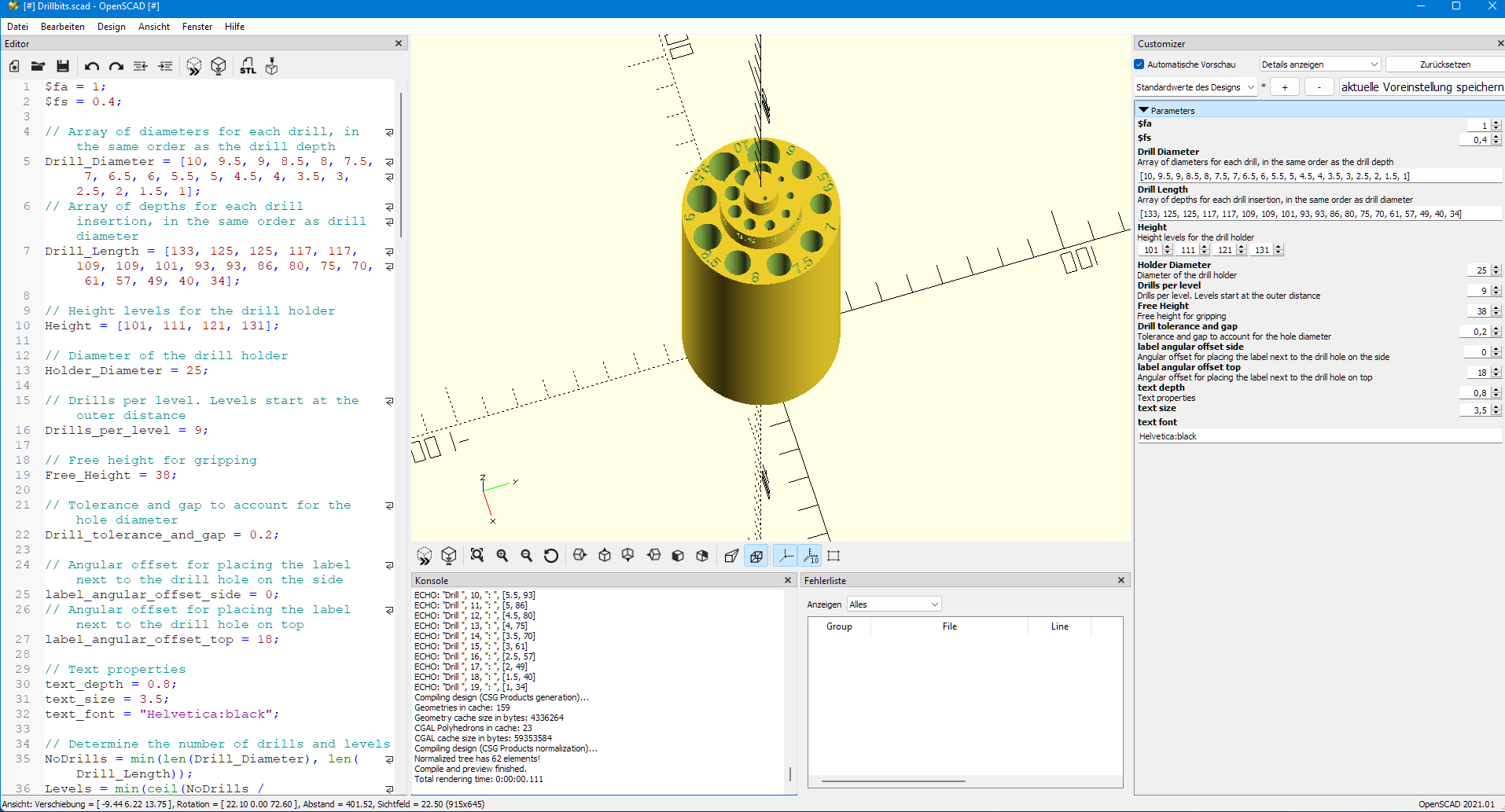 Miniatura 3 do modelo 3D Drill bits case (parametric)