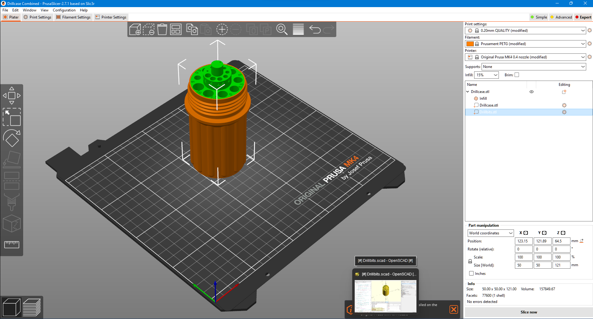 Miniatura 4 do modelo 3D Drill bits case (parametric)