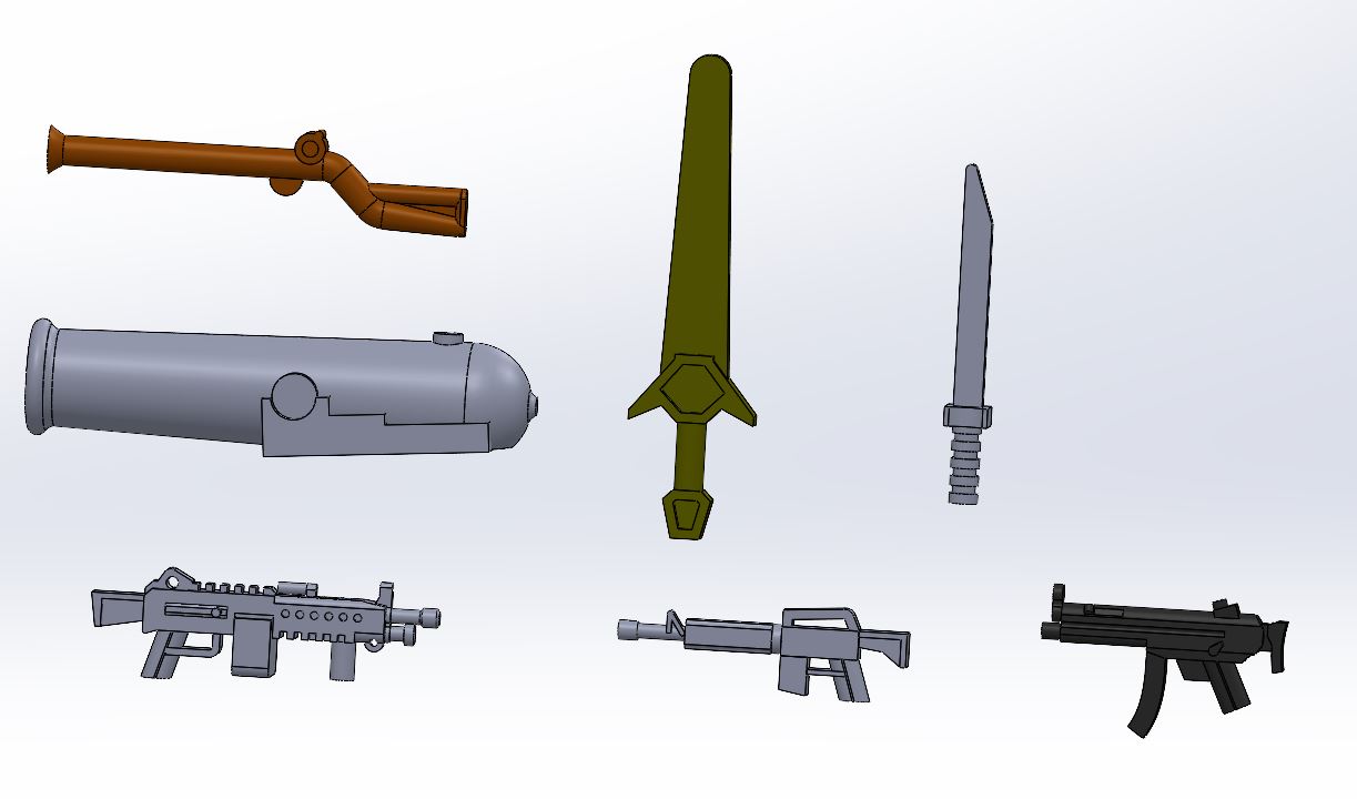 Lego weapons pack by Paolo Download free STL model Printables