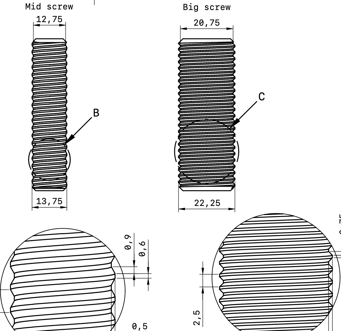 Multiboard screw/bolt STEP files for modeling by David D, Download free  STL model