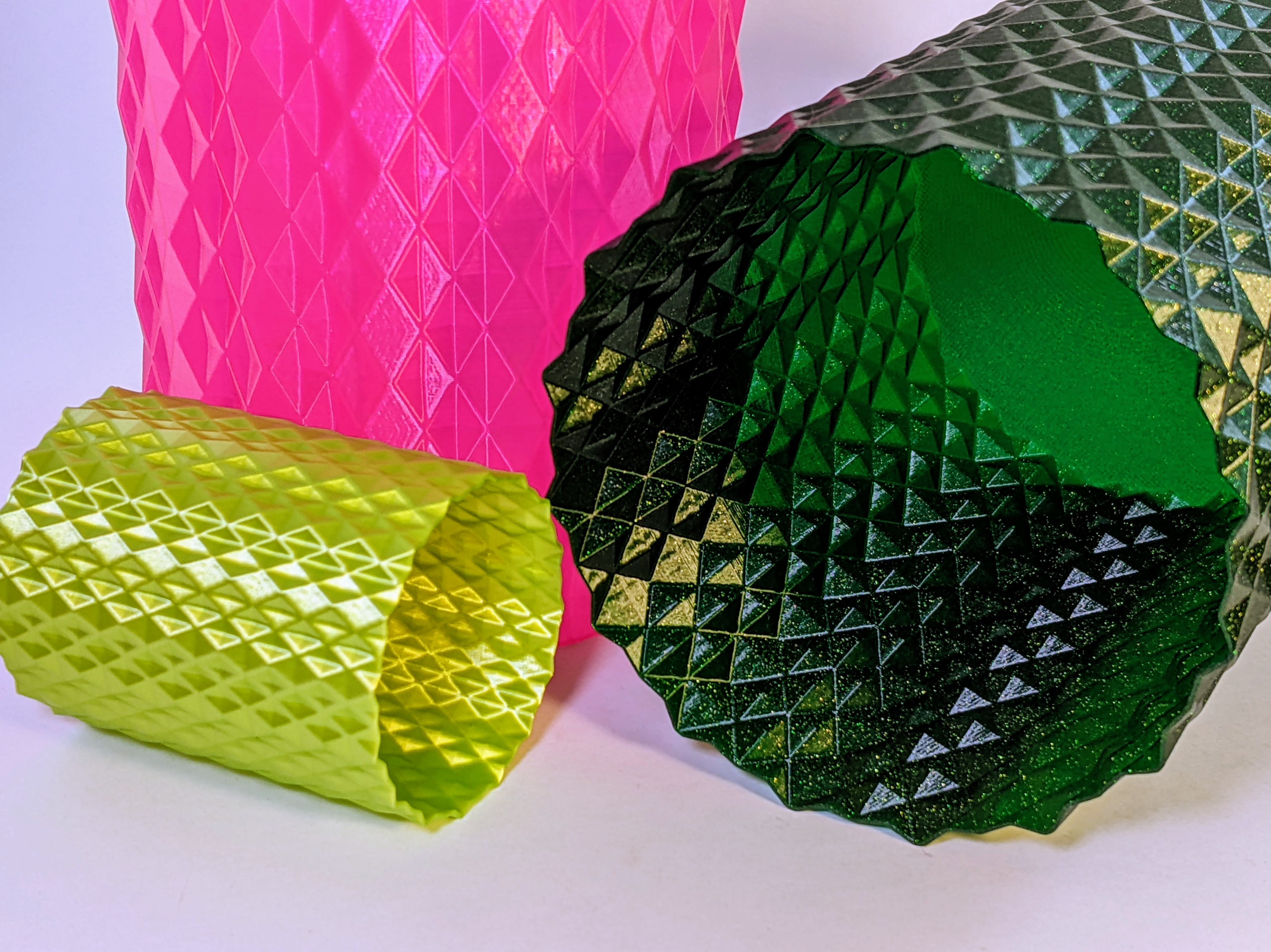 Diamond Patterned Sparkly Vase