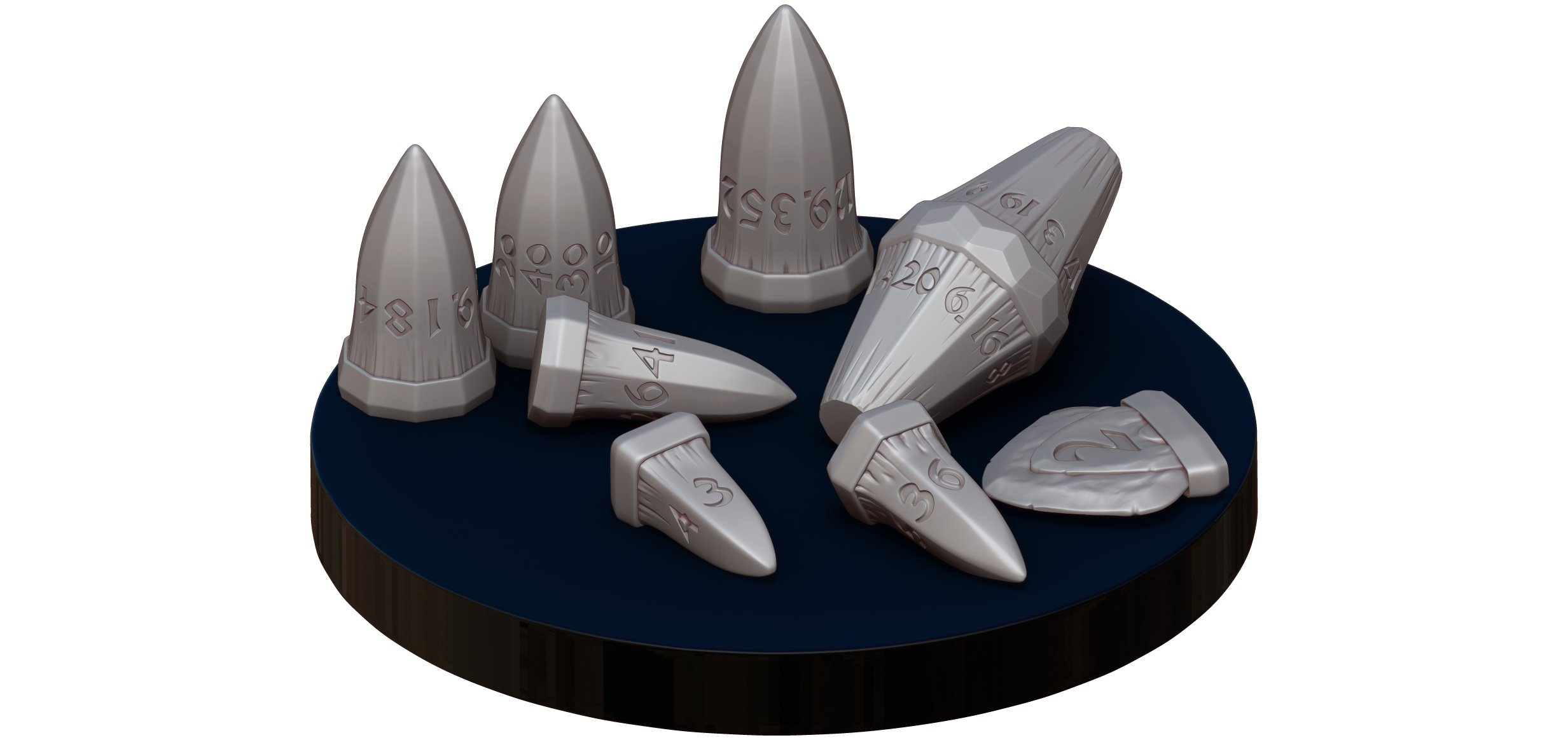 Miniatura 4 do modelo 3D Dragon Teeth Dice Set