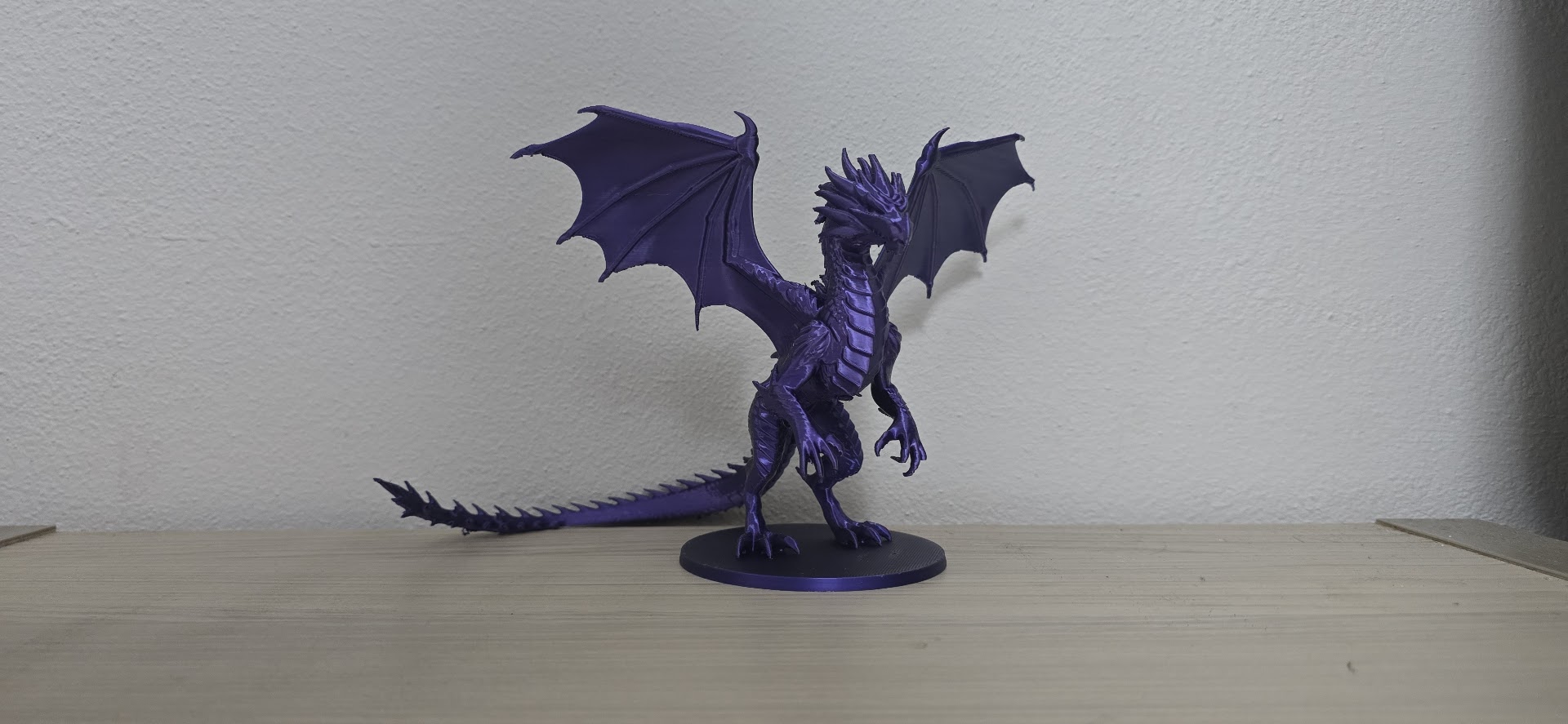 Majestic Purple Dragon Standing Statue