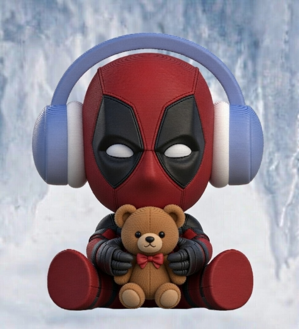 Cute Deadpool with Headphone