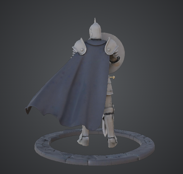 Armoured Knight with Shield and Sword – Classic Fantasy Warrior — miniatura 3