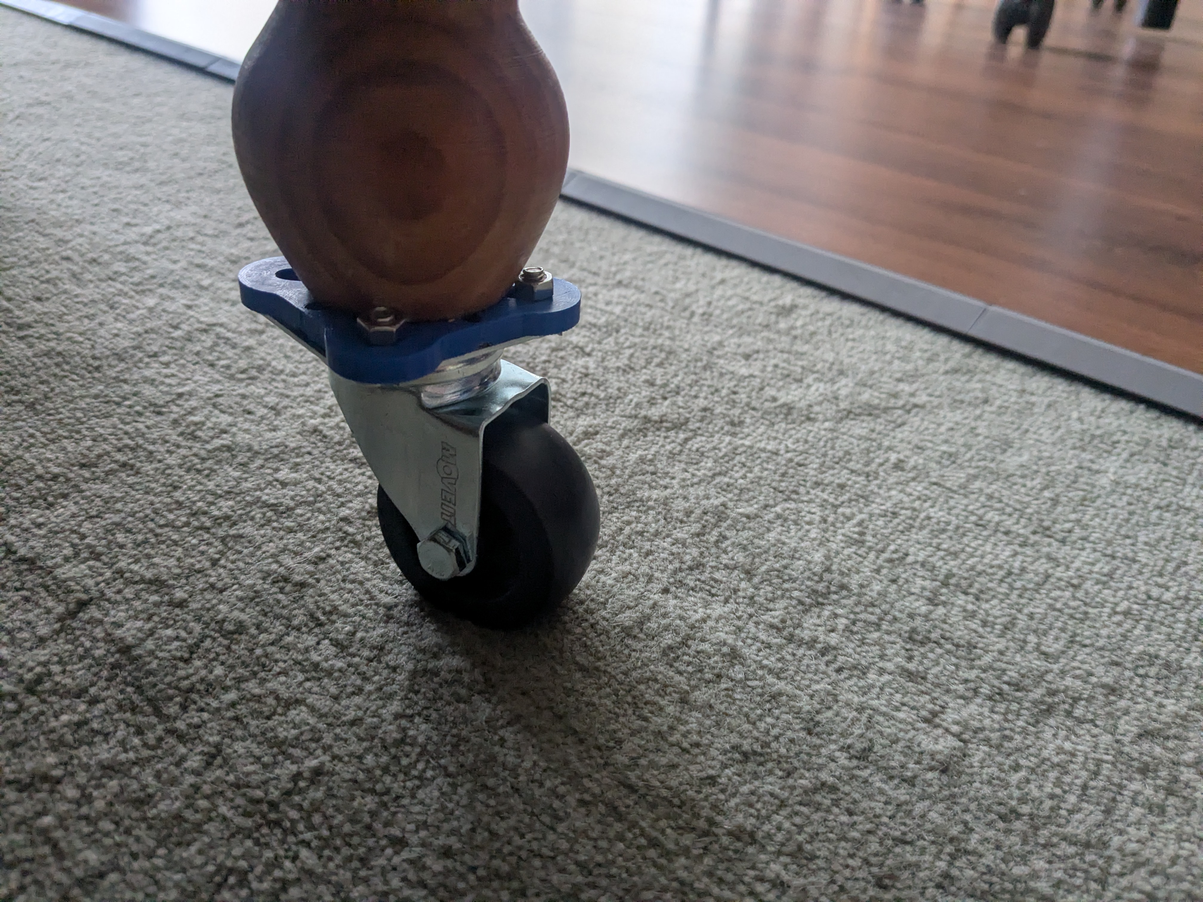 Coffee table wheel holder plate (parametric)