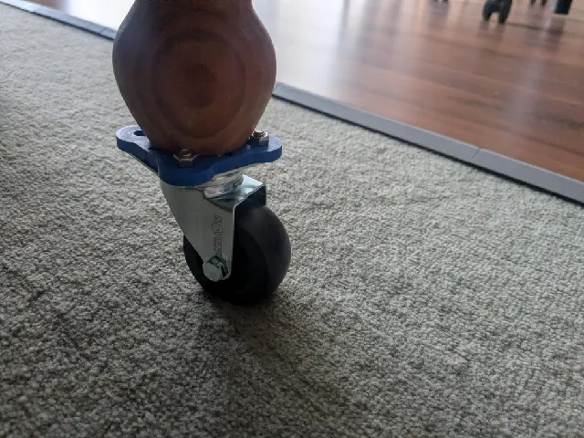 Coffee table wheel holder plate (parametric)
