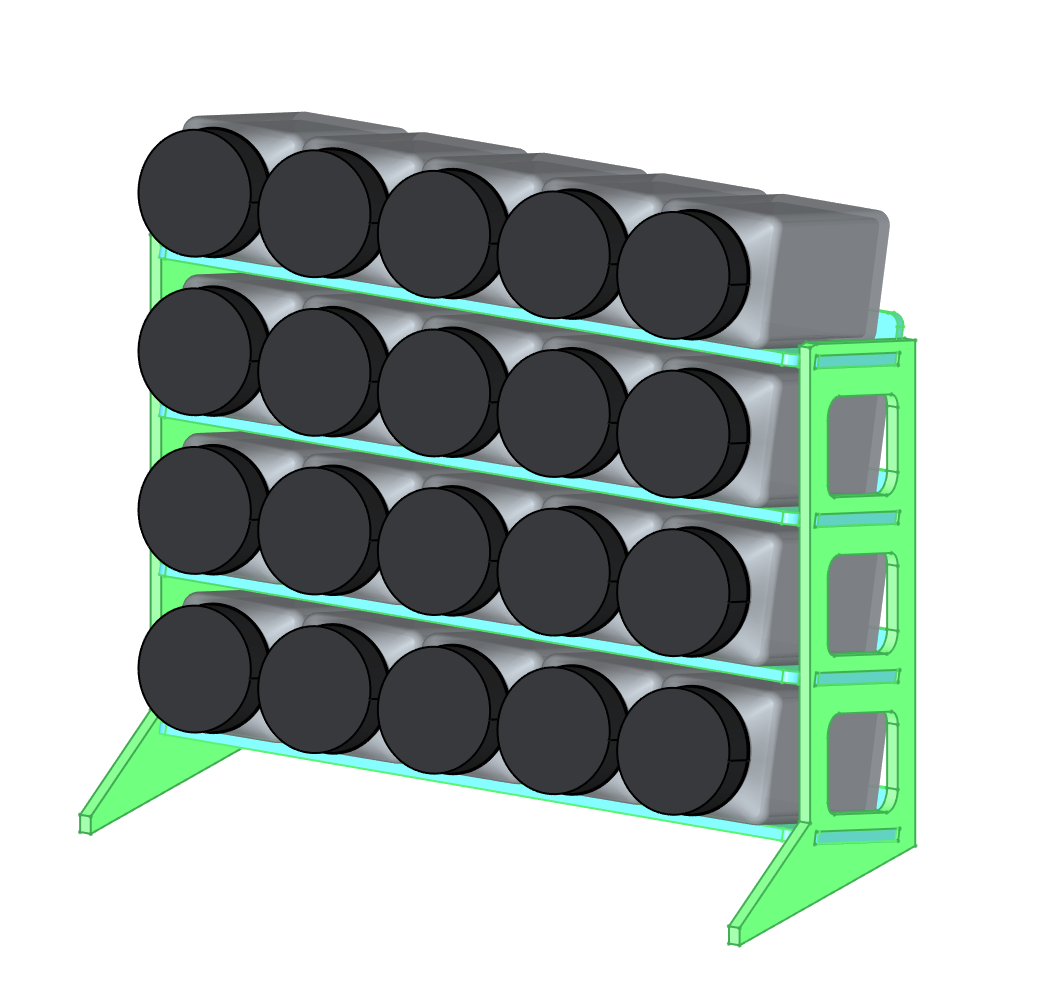 Spice Jar Rack – Compact 4-Tier Organizer (20 Jars, 45 mm Diameter)