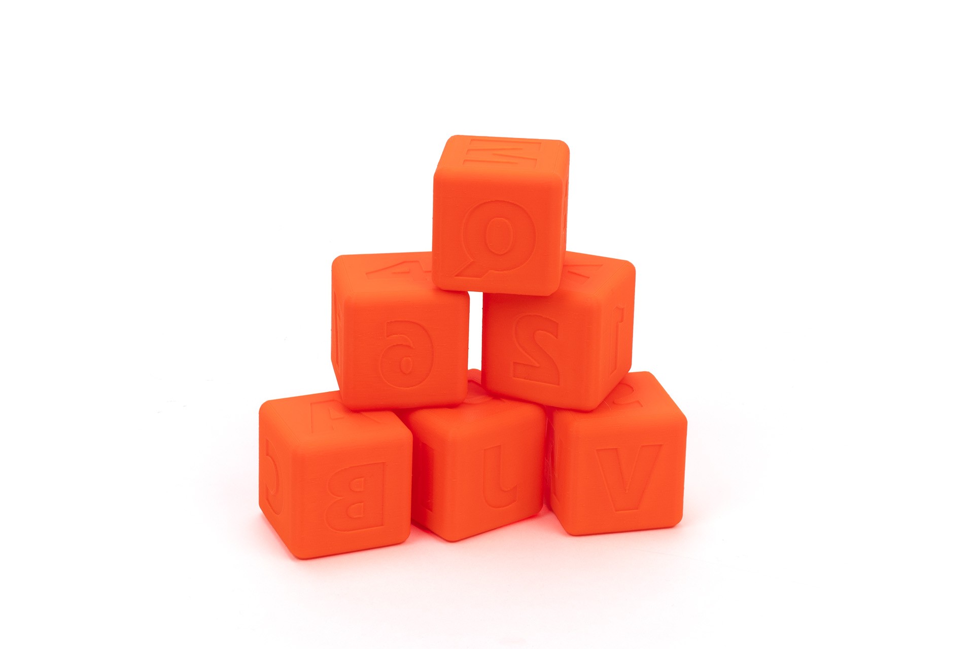 Sensory play stamp cubes: Alphabet and Numbers