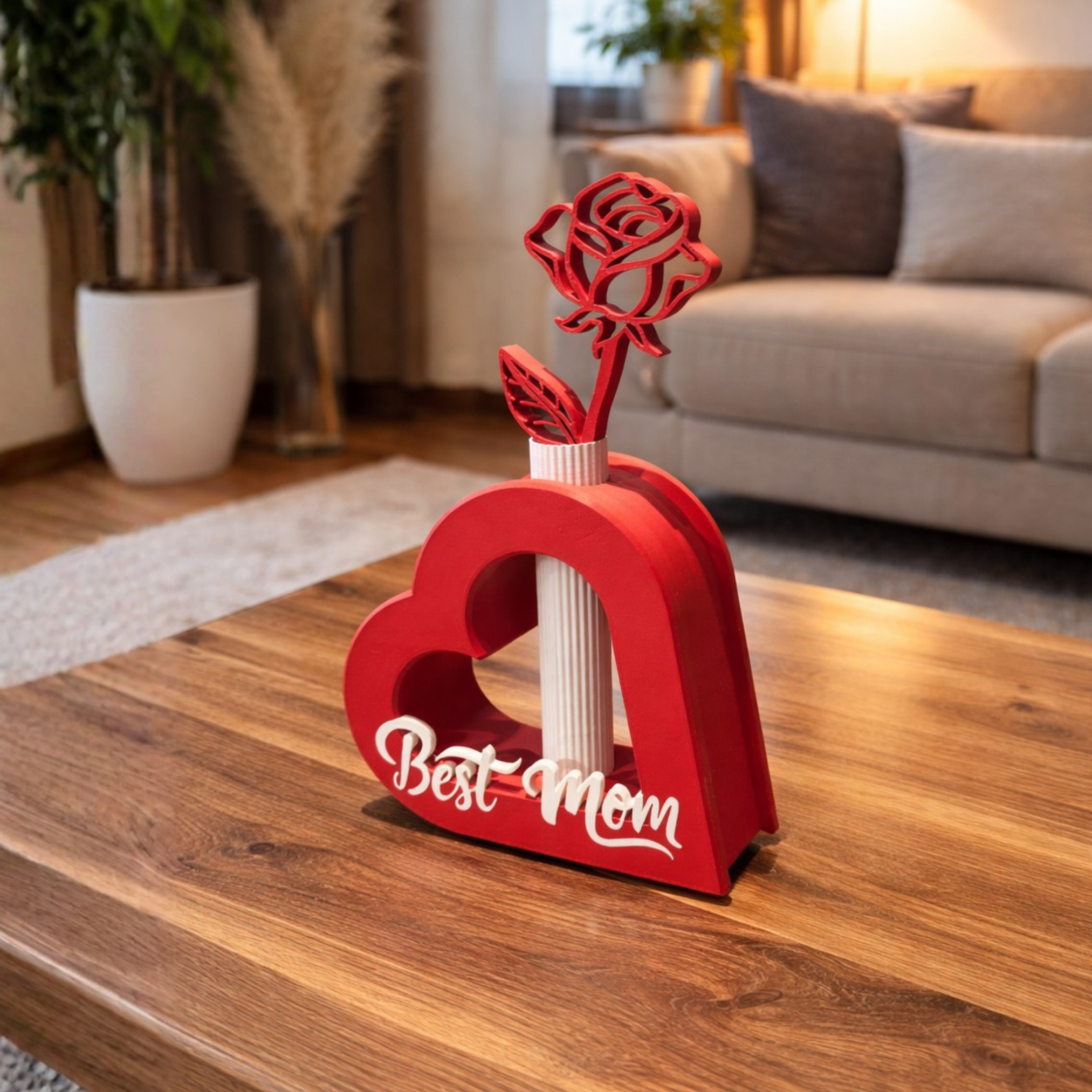 HEART VASE / MOTHERSDAY VASE / MOM MELTED WITH HEART / MOTHERSDAY GIFT / LOVE / HOMEDECOR / DECOR / STL / MOM