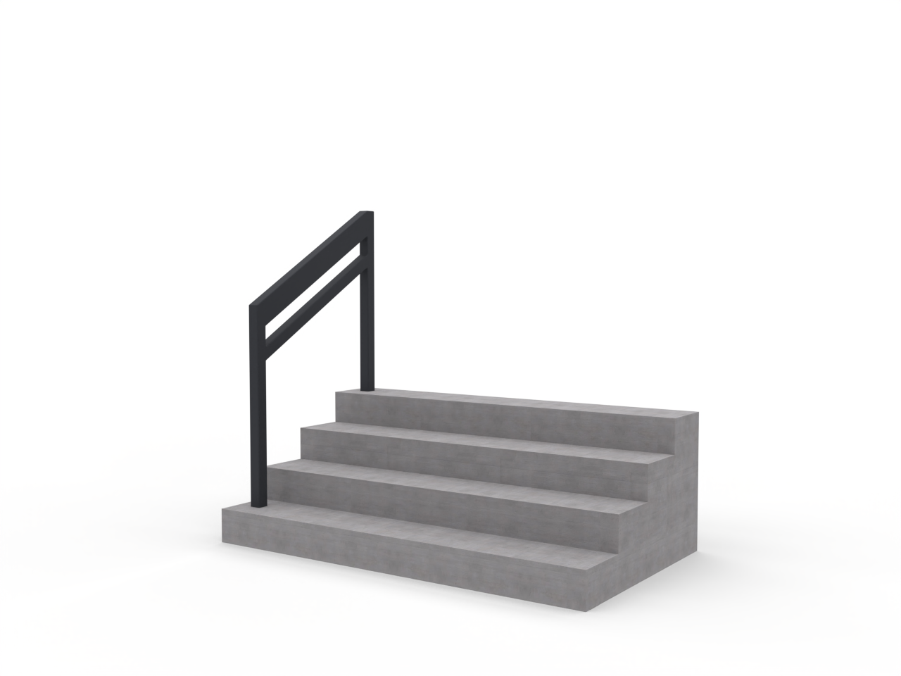 Scale Steps with Metal Railing