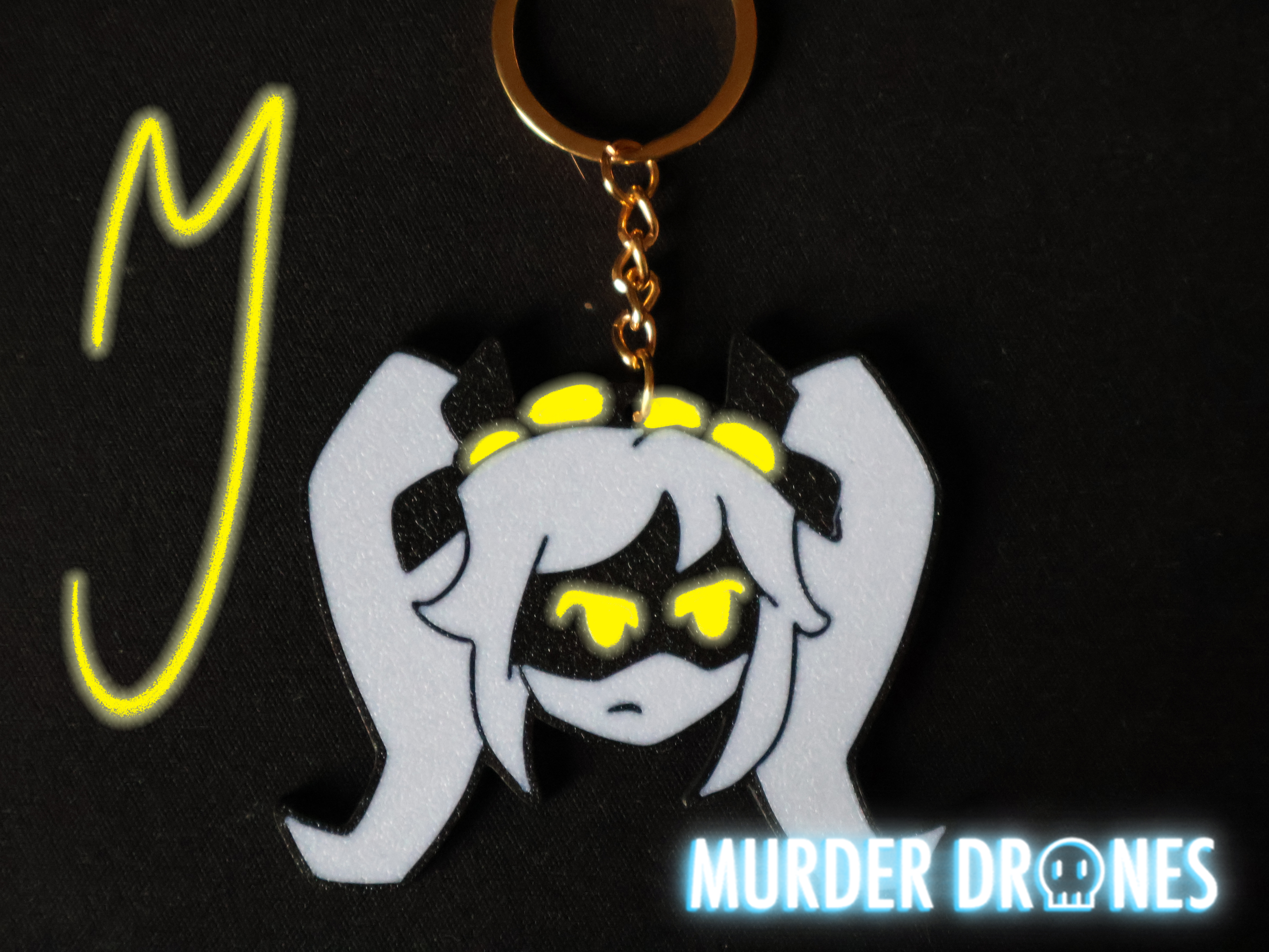 J Keychain Murder Drones Glitch pin