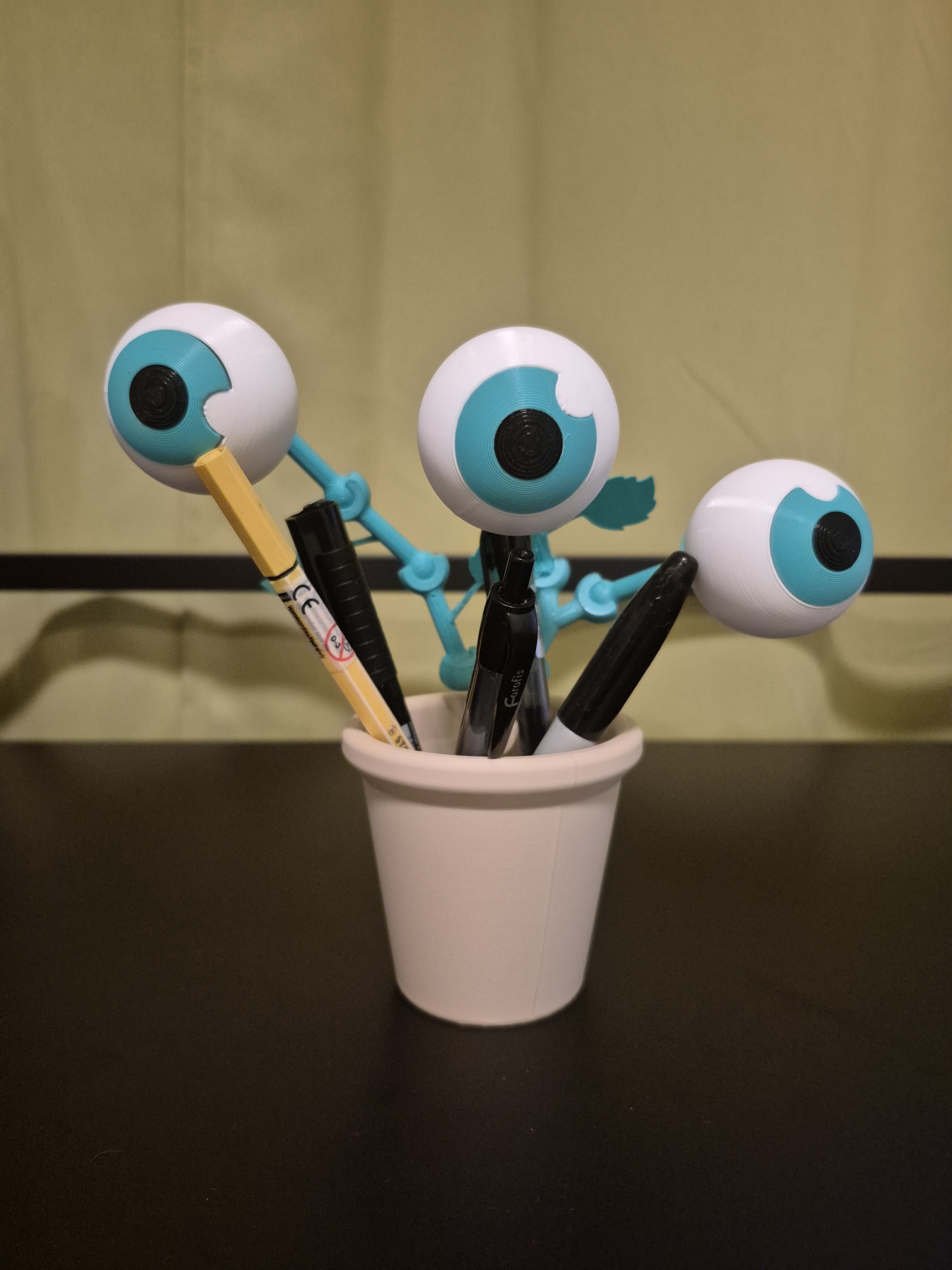 Flowerpot - Articulated Eyes Pen - Multicolor - Multiparts