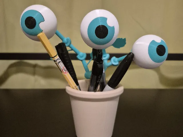 Flowerpot - Articulated Eyes Pen - Multicolor - Multiparts
