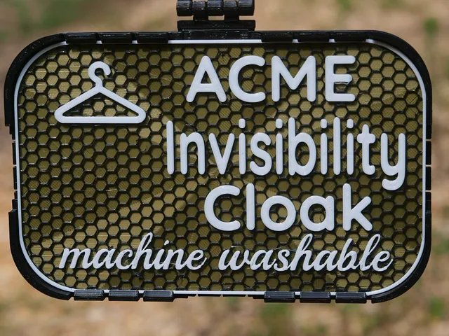 ACME Invisibility Cloak sign