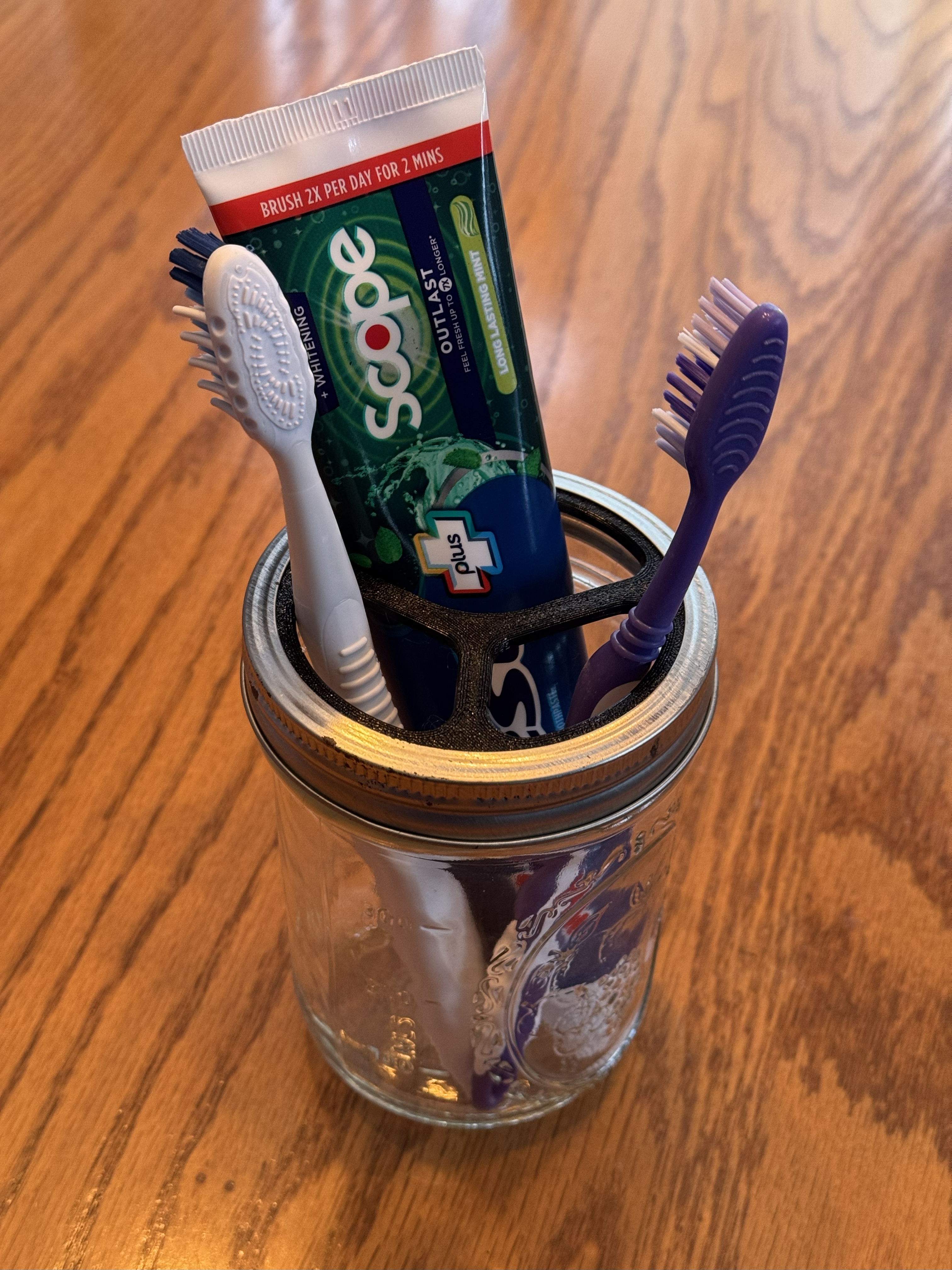 Mason Jar Toothbrush Holder Lid