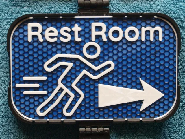 Running Rest Room signs