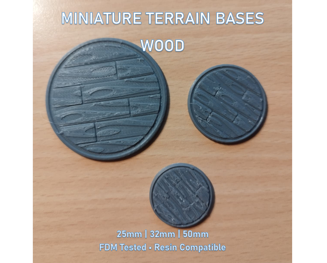 D&D Miniature Base 25mm/32mm/50mm - Wooden Planks Floor - Tabletop RPG Terrain