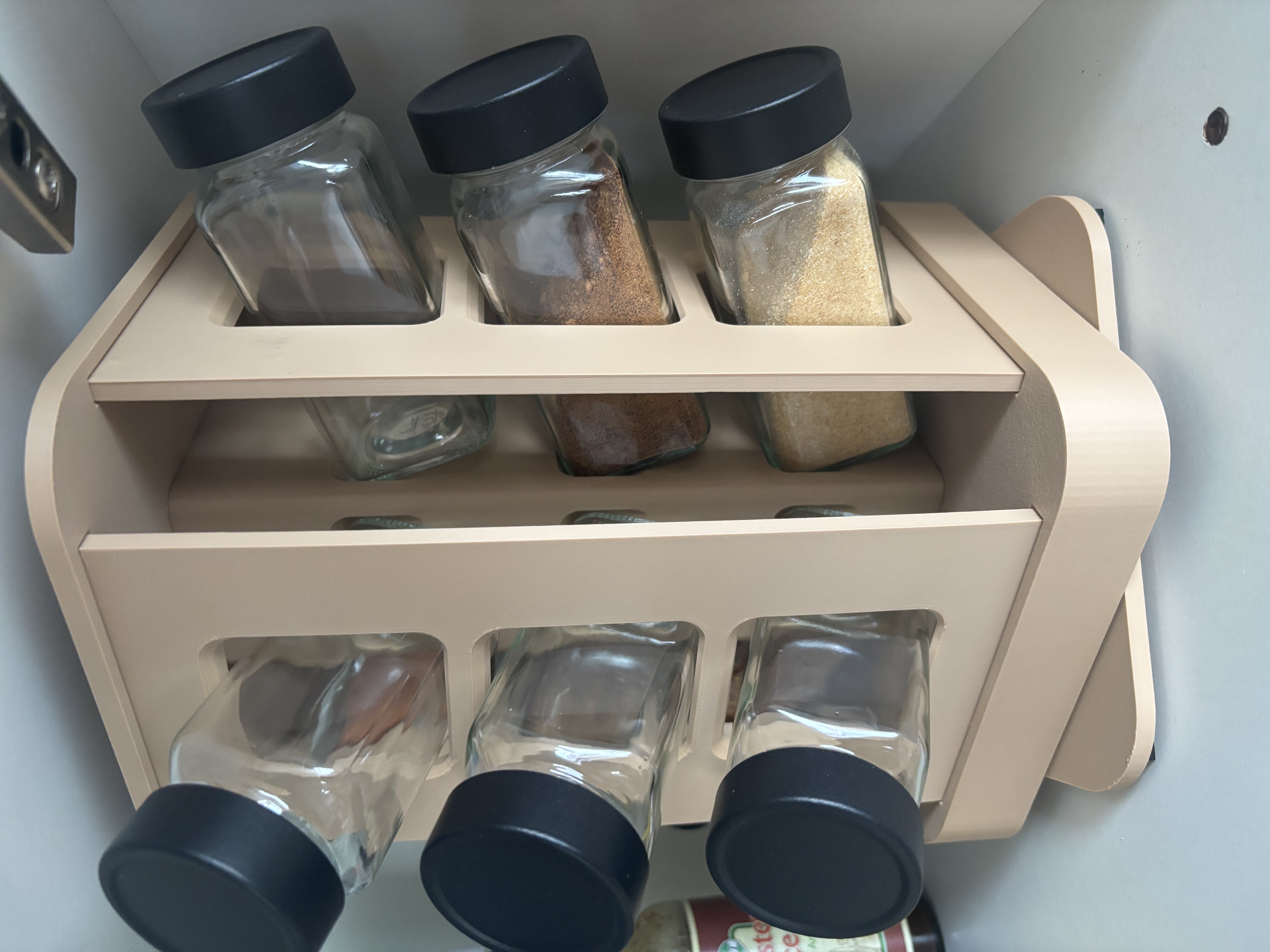Rotatable organizer for rectangular seasoning jar / spice jar