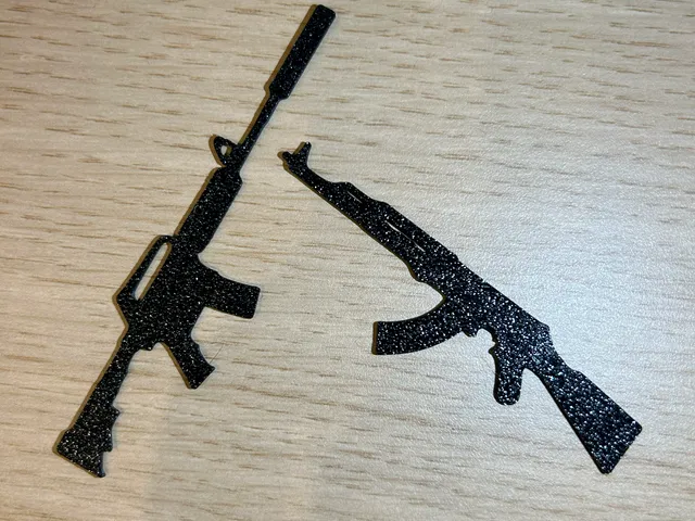 CSGO 2D decor M4A1 and AK47 Wall Art Keychain