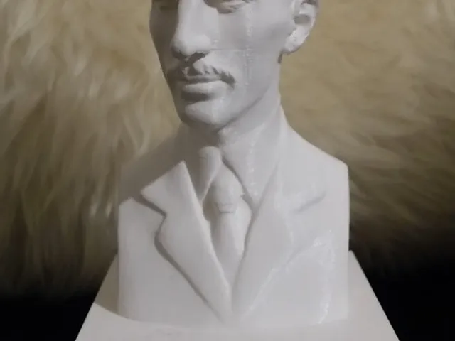 Tesla Bust with plinth in cyrillic