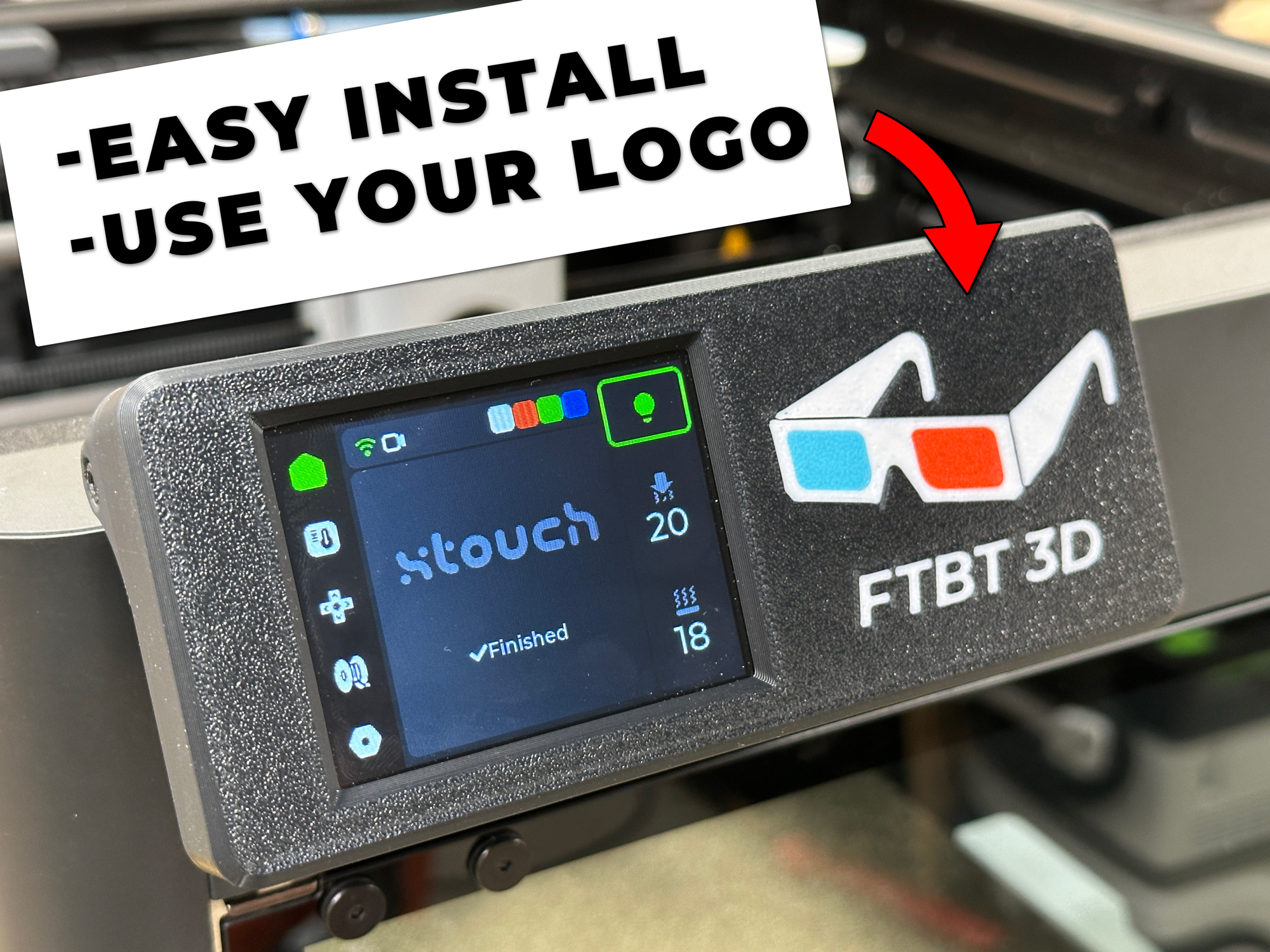 Ultimate XTouch Enclosure P1P P1S / Easy Install / Multiple Options 3D model thumbnail