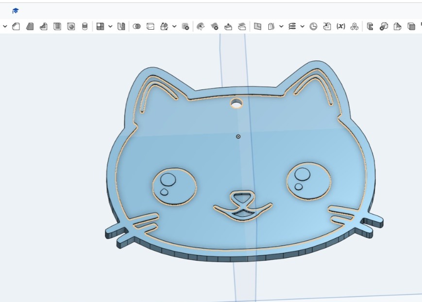 Miniatura 2 do modelo 3D cute cat keychain