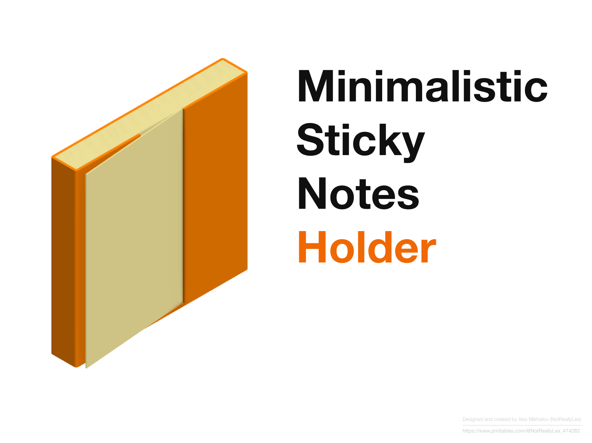 Minimalistic Sticky Notes Holder by Alex Mikhailov Download free STL