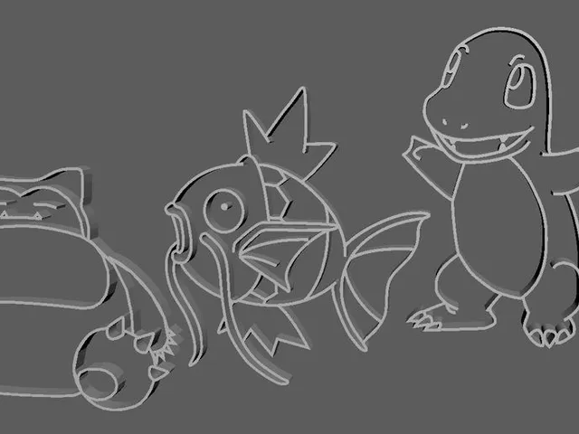 Pokemon-themed lineart for picture frame Snorlax, Charmander, Magikarp