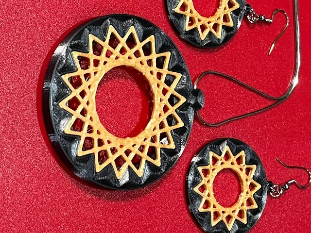 Starburst Earrings and Pendant: Simple to print, yet beautiful