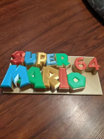 Multi-Color Super Mario 64 Logo