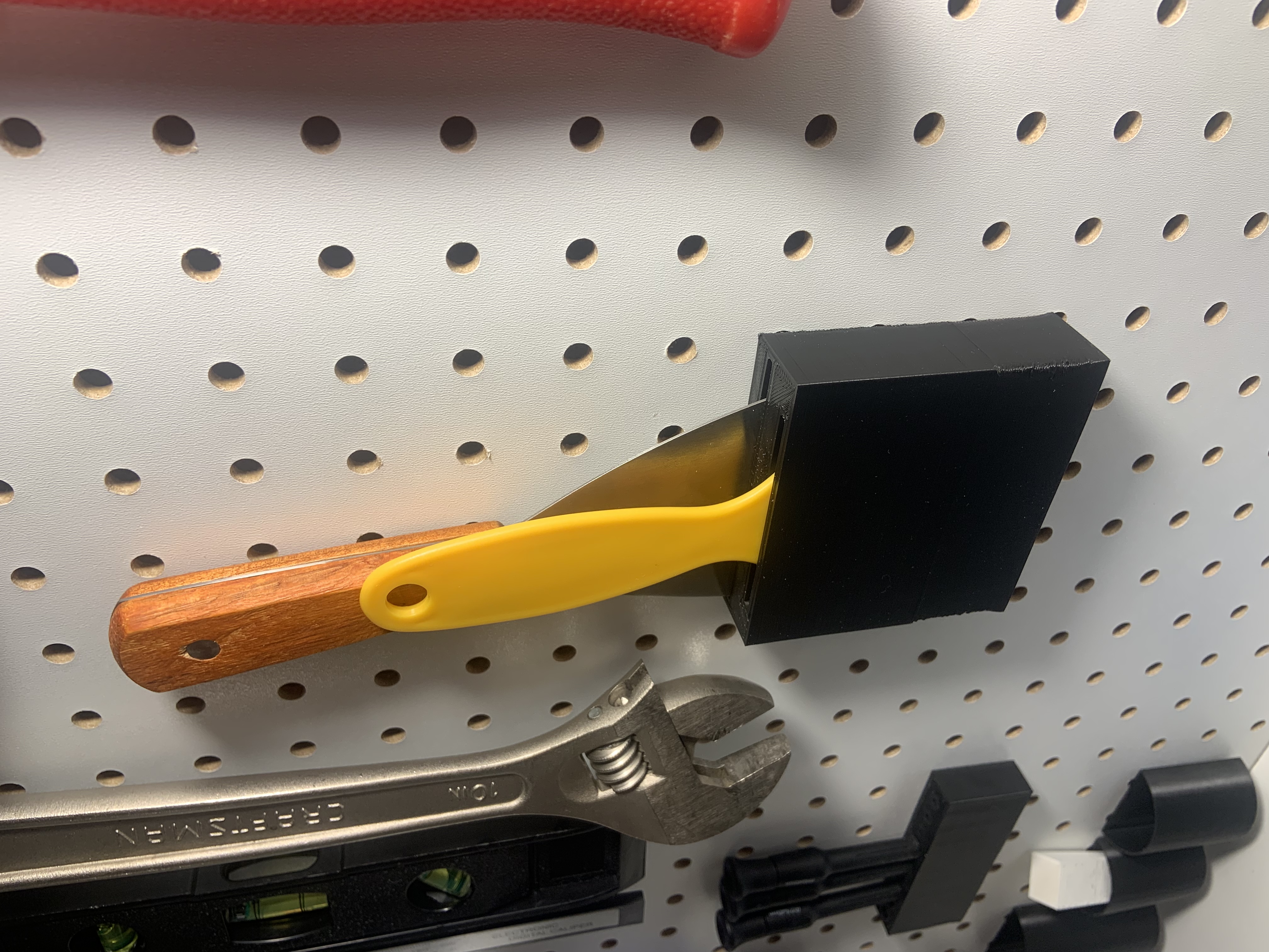 3D Printer Bed Scrapper Peg Board Holder